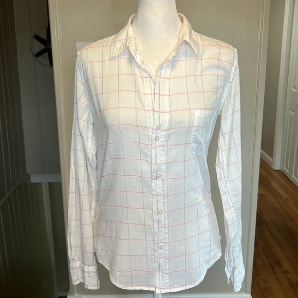 Frank & Eileen Barry Button Down Red and Blue Windowpane Check Rare Size XS - Picture 2 of 10